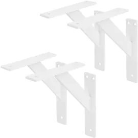 ML-Design 4 Stück Regalhalterung 180 x 180 mm Weiß Aluminium Schwebende