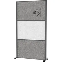 Maul Akustik-Trennwand MAULconnecto 9602189, hellgrau, dunkelgrau 100,0 x 182,0 cm mit Rollen, 1 St.