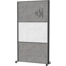 Maul Akustik-Trennwand MAULconnecto 9602189, hellgrau, dunkelgrau 100,0 x 182,0 cm mit Rollen, 1 St.