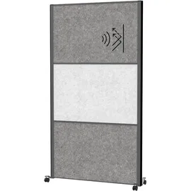 Maul Akustik-Trennwand MAULconnecto 9602189, hellgrau, dunkelgrau 100,0 x 182,0 cm mit Rollen, 1 St.