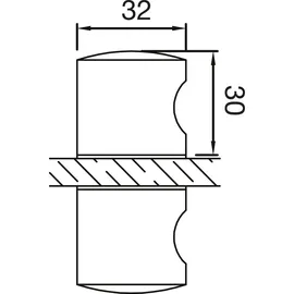steelbase Duschtürknopf KN-K4AL, 32 x 30 mm, Aluminium verchromt poliert