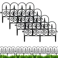 Gartenzaun Steckzaun Kunststoff, 4 Stück Rasenkante Kunststoff Beeteinfassung Gartenzaun zum Stecken Beetbegrenzung Flexible Blumenbeet Umrandung Gartenpalisade für Garten, Höhe 30 cm (Schwarz-4pcs)