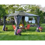 CANOPIA Vorhangset für Pavillon 3 - 4 m 2 Stück Grau