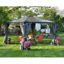CANOPIA Vorhangset für Pavillon 3 - 4 m 2 Stück Grau