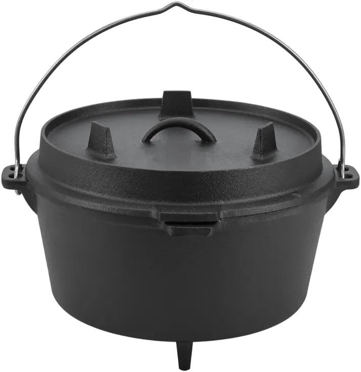 Dutch Oven | Gusseisen | 7,3L | Feuertopf | Kochtopf | Schmortopf | Deckel