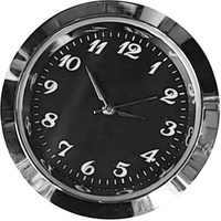 Baoblaze Mini-Uhreinsatz 35 mm rund, leicht ablesbares Uhrkopfwerk für DIY-Uhr, Ersatz, Reparaturteil, Zubehör, Wohnkultur, Schwarze arabische Zahlen