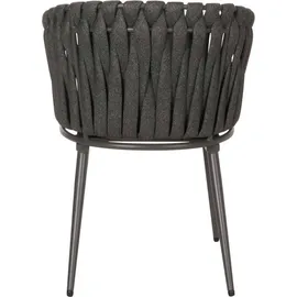 Mendler HWC-N38 Aluminium-Gartenstuhl 61 x 61 x 82 cm anthrazit 2 St.