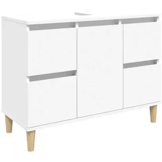 vidaXL Waschbeckenunterschrank Weiß 80x33x60 cm Holzwerkstoff