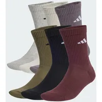 Adidas Cushioned Crew Socken 6er Pack Olive Strata / Grey Strata / Wonder Alumina / Aurora Ruby 37-39