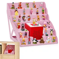 ZHSHX für Tonie Regal, Magnetisches Toniebox Regal für 30-50 Tonie Figuren + Toniebox für Mädchen und Jungen für Tischplatte oder Schrank zum Spielen und Sammeln,Rosa