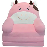 IQYU Kissen Test Plüsch faltbares Kindersofa Rückenlehne Sessel 2 in 1 faltbares Kindersofa niedliches Cartoon faules Sofa Kinder aufklappbares Schlafsofa für Wohnzimmer Schlafzimmer (Pink, One Size)