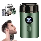 Neuester Tragbarer Elektrischer Mini-rasierer, Sopami Mini Rasierer, Capsule Razor,Sopami Mini Shaver,USB Waschbarer Reise-Nass-Trockenrasierer für Damen Herren (Grün)