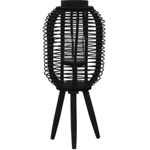 vidaXL Standkerzenhalter Bambus Schwarz