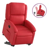 vidaXL Relaxsessel mit Aufstehhilfe Rot Kunstleder