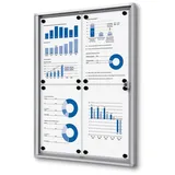 Showdown Displays Showdown Schaukasten für Innen Economy SCXS - 4x DIN A4 - Aluminium - Silber