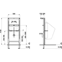 Laufen INEOLINK Installationselement, für Urinale, mit integrierter Spülung oder wasserlos, H9401020000001