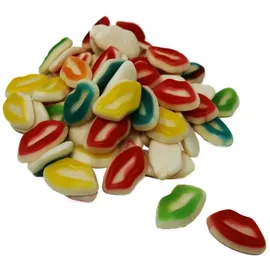 fruchtgummi-außergewöhnlich Fruchtgummi Lippen bunt glänzend fruchtig süß weich Halal 1000g
