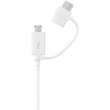 Samsung Datenkabel Micro-USB zu USB-A inkl USB-C Adapter Weiß