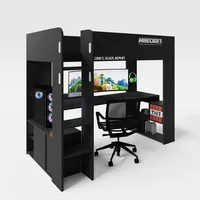 Phoenix Group AG Hochbett Minecraft 90 x 200 cm Massivholz schwarz