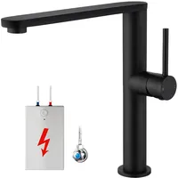 Tohlar Niederdruck Armatur Küche Schwarz, 360 ° Drehbare Wasserhahn Küche, Mischbatterie Küche für Boiler, Leicht zu zerlegen und zu waschen Küchen Spüle Spültischarmatur