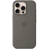 Apple Silikon Case mit MagSafe für iPhone 16 Pro Steingrau
