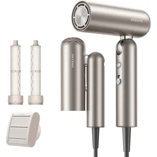 DREAME Pocket Neo Hochgeschwindigkeits-Haartrockner, in 3 Formen klappbar, 300 g leicht, 110.000 U/min Motor, 300 Millionen negative Ionen/cm3, 57 °C konstante Temperatur-Titanium Gold