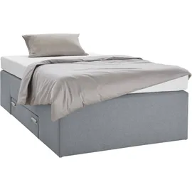 Westfalia Schlafkomfort Boxspringbett, grau, B:120cm L:200cm, Bezug Bett: Feinstrukturstoff (77% Polyester, 23%Viskose) oder Microfaser (100% Polyester);Bonnellfederkernmatratze: 100%Polyester;Kaltschaummatratze: 100% Polyester, Bezug abnehm- und waschbar bis 60C, WESTFALIA