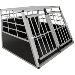 Juskys Alu Hundetransportbox XL - 96×90×71 cm verschließbar & pflegeleicht - Hundebox für Hunde