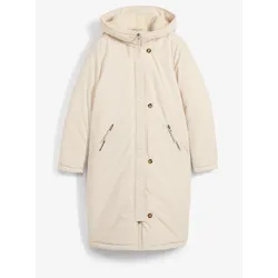bonprix Wintermantel mit Teddyfell in der Kapuze, beige, 48
