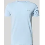 Slim Fit T-Shirt aus Baumwoll-Mix Modell 'ORIGINAL BASIC 3N', Hellblau, M