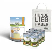 Bellfor Sparset für große Hunde mit Giardien Getreidefreies Nassfutter mit Insekten 6 x 800 g Nahrungsergänzung Vermal 250 g