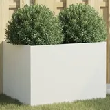 vidaXL Pflanzkübel Weiß 62x47x46 cm Stahl