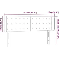 VidaXL LED Kopfteil Dunkelbraun 147x16x78/88 cm Stoff