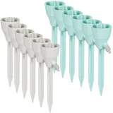 Relaxdays Bewässerungssystem für Flaschen, 12er Set, automatische Bewässerung, Tröpfchenbewässerung m. Ventil, grau/Mint