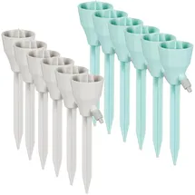 Relaxdays Bewässerungssystem für Flaschen, 12er Set, automatische Bewässerung, Tröpfchenbewässerung m. Ventil, grau/Mint