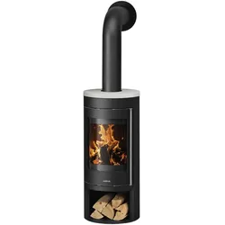 JUSTUS Kaminofen »Mino 2.0«, keramik seidenweiss, Keramik, 5 kW, Zeitbrand geeignet - schwarz