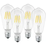 LEDVANCE Smarte LED-Lampe mit Bluetooth Mesh Technologie, Sockel E27, Dimmbar, warmweiß 2700K Steuerbar mit Alexa, Apple, Smart+ BT, 4er-Pack