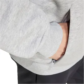 adidas Future Icons Three Stripes Full-Zip Hoodie, medium grey heather L