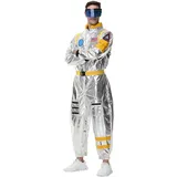 GYHCB Astronauten Kostüm Herren, Astronaut Kostüm Damen, Space Kostüm Herren Weltall Kostüm Jumpsuit für Cosplay Halloween Faschingskostüme