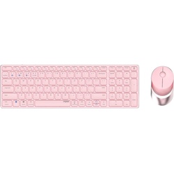 Rapoo 9750M (DE, Kabellos), Tastatur, Pink