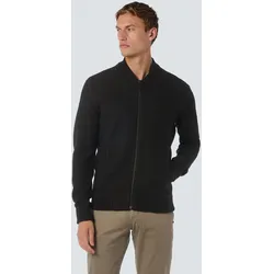 Rundhalspullover NO EXCESS "No Excess Bomber Cardigan mit Wolle", Herren, Gr. M, schwarz, 80% Baumwolle, 20% Wolle, Pullover