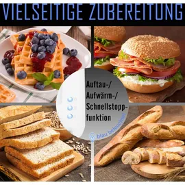 Clatronic Clatronic® Toaster 2 Scheiben | Toaster mit Auftau-/Aufwärm-/Schnellstoppfunktion | Toaster mit Brötchenaufsatz | Toaster weiß