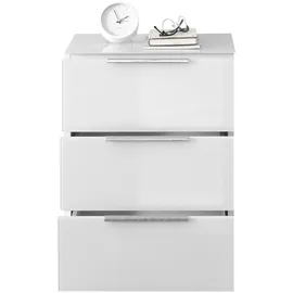 HBZ Nachtkommode Santorin Glas Weiß