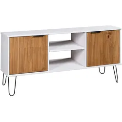 vidaXL TV-Schrank York Range Weiß Helles Holz Massivholz Kiefer