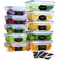 Goldeluxe 10 Frischhaltedosen mit Deckel (5x1L + 5x520ml), Gefrierdosen & Meal Prep Boxen, BPA-frei, luftdicht, stapelbar – Küche & Essen Box
