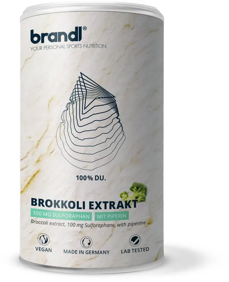 brandl® Sulforaphan aus Brokkolisprossen Extrakt mit Piperin | Premium Vegane Kapseln 120 St