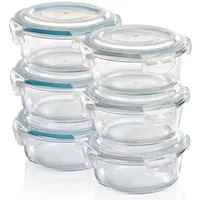 GRIZZLY Glas Frischhaltedosen, Set 6x 620 ml, luftdicht, rund,