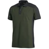 Polo-Shirt zweifarbig "KONRAD" - XXL - oliv/schwarz