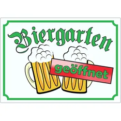 Biergarten geöffnet Aufkleber A5 (148x210mm)