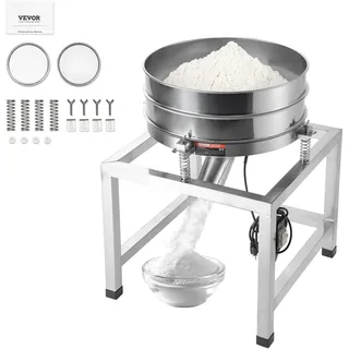 Vevor Siebmaschine, elektrisches Mehlsieb, Vibrationssiebmaschine, automatisches Sieb zum Sieben 40 + 100 Maschen, 25 W Pulversiebmaschine Vibrationssiebmaschine für Mehl, Mungbohnen, Reis, Silber